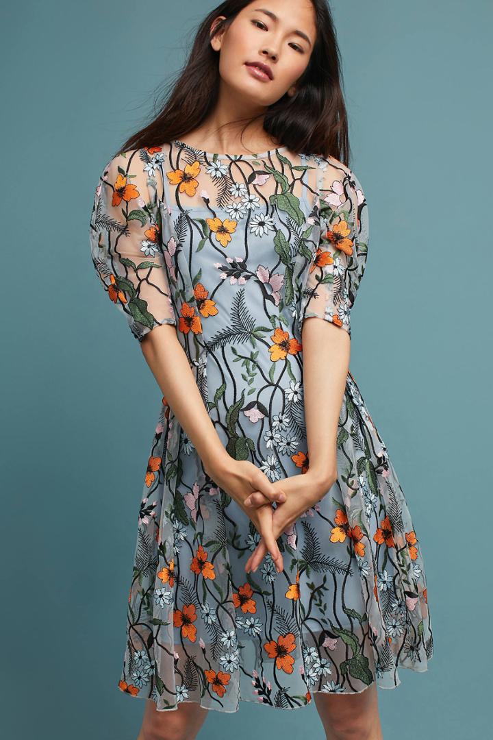 Eva Franco Aida Embroidered Dress