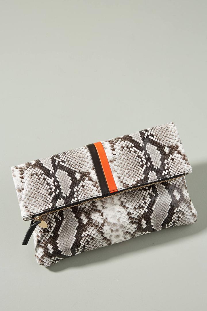 Clare V. Leather Foldover Clutch