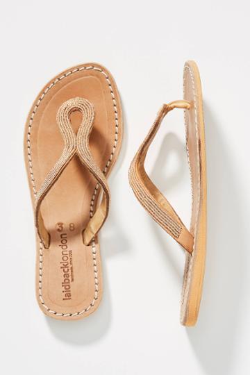 Laidback London Beaded Thong Sandals