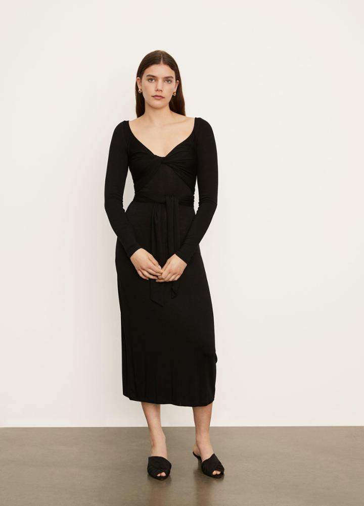 Vince Long Sleeve Wrap Dress