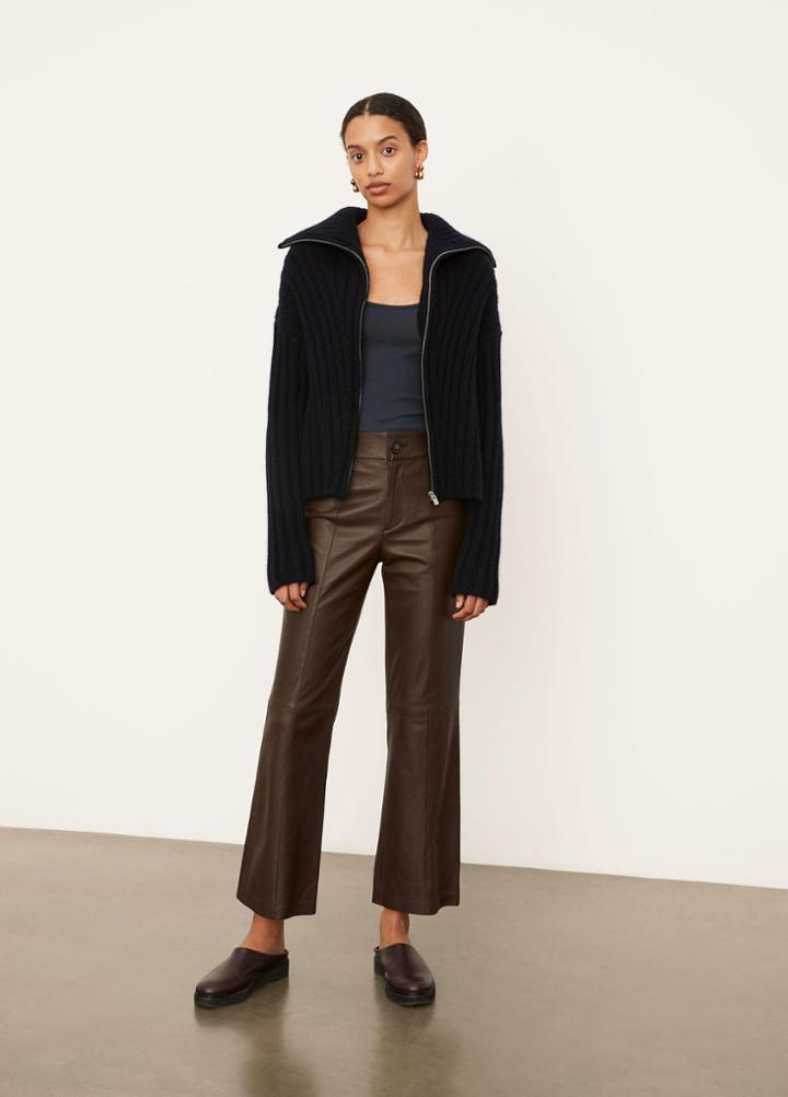 Vince Rib Transfer Zip Up