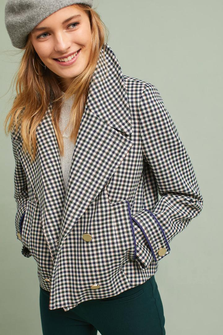 Anthropologie Etienne Checkered Jacket