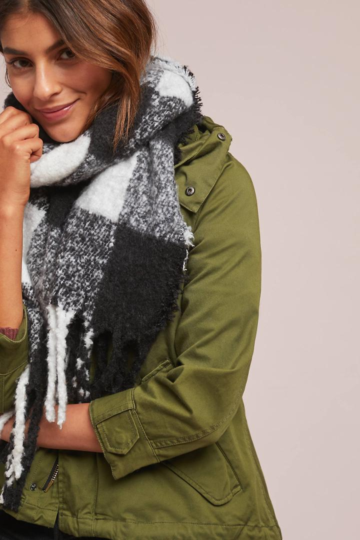 Anthropologie Gingham Palmer Scarf