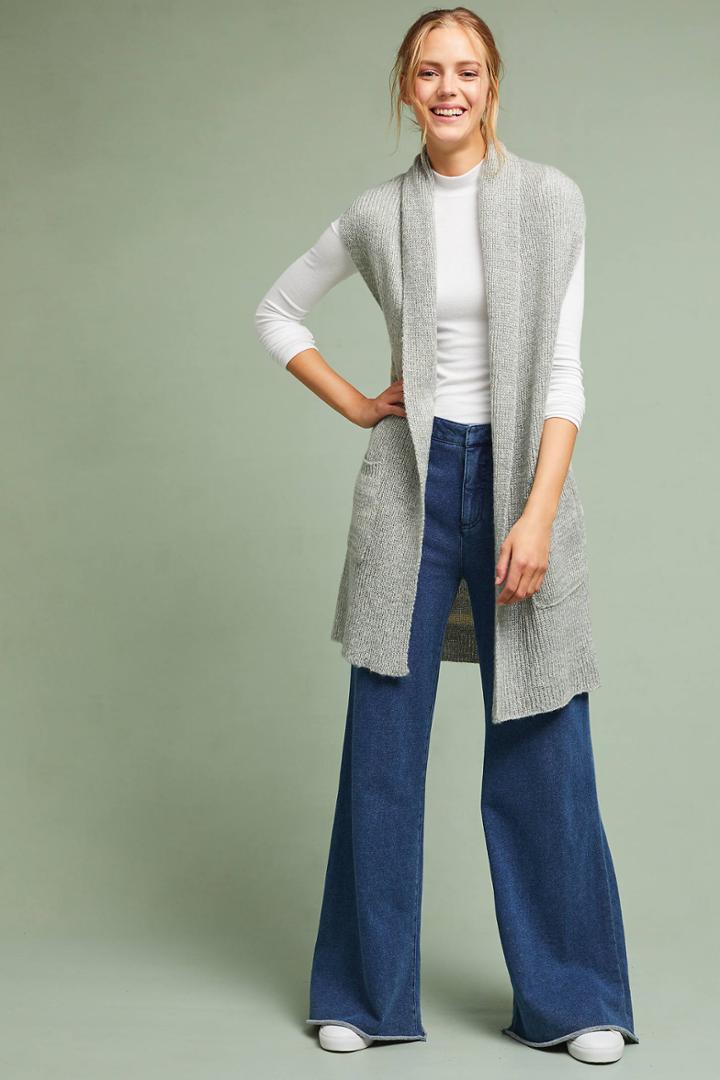 Anthropologie Striped Knit Vest