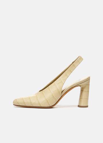 Vince Hellen Croc-embossed Slingback Shoe