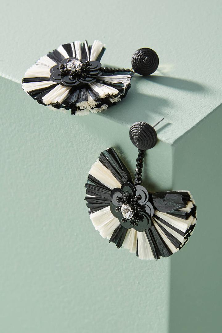 Anthropologie Tahoe Raffia Drop Earrings