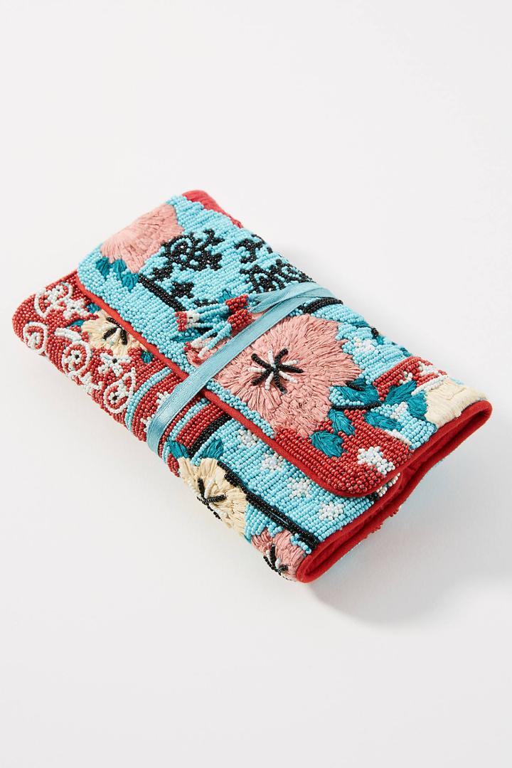 Anthropologie Summer Bloom Beaded Jewelry Case