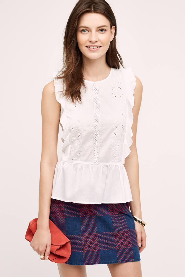 Mih Embroidered Denim Mini Skirt