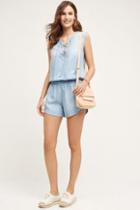 Cloth & Stone Lace-up Chambray Romper