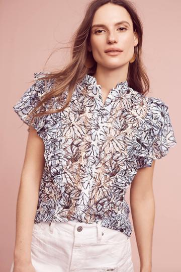 Dina Agam Jolyn Lace Flutter Top