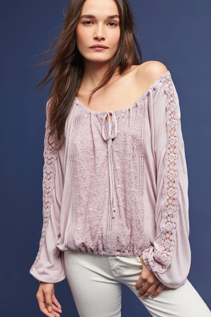 Akemi + Kin Lace Crepe Top