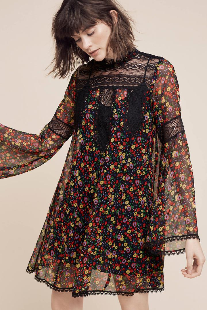 Anna Sui Beckett Silk Mini Dress