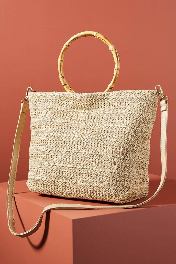 Anthropologie Fiona Bamboo-handle Tote Bag