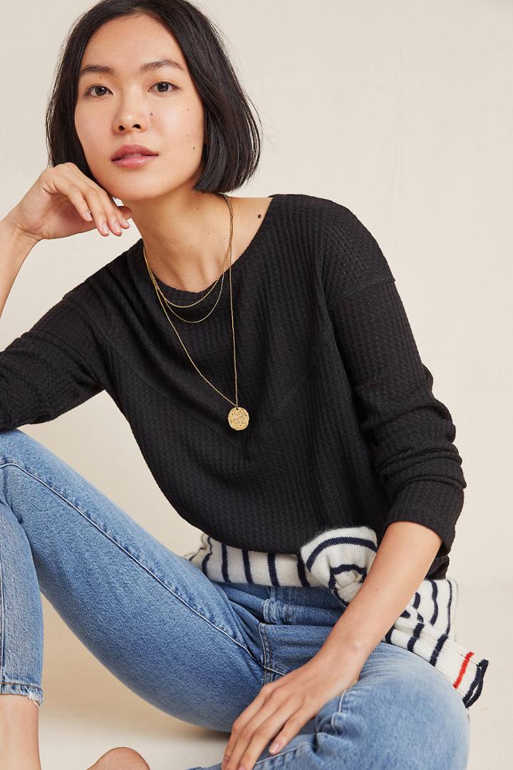 Sunday In Brooklyn Ingrid Waffle Pullover