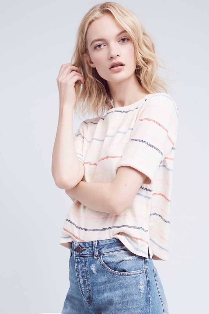 Anthropologie Striped Cullier Tee