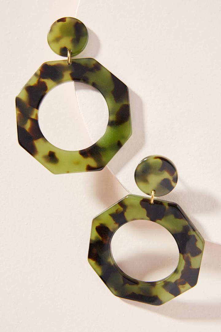 Anthropologie Apres Ski Octagon Hoop Earrings
