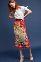 Anna Sui Land Of Sunshine Silk Midi Skirt