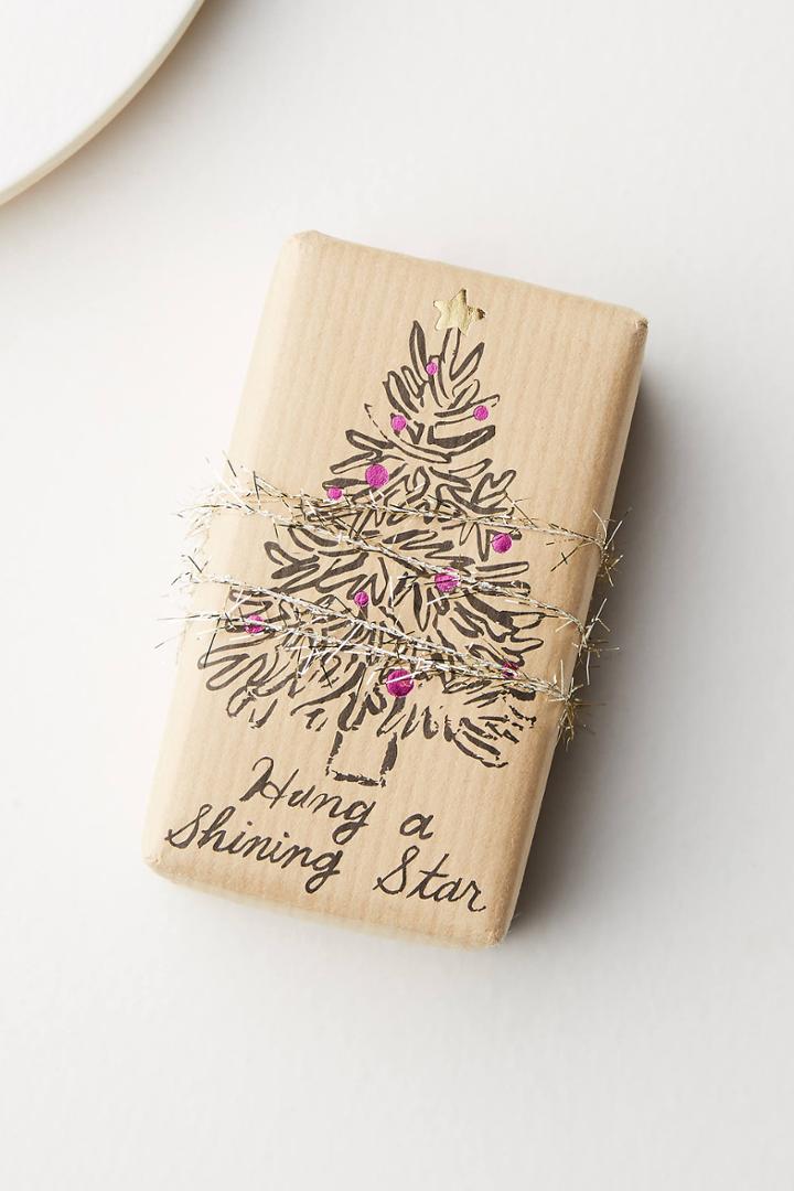 Anthropologie Tinseled Tree Bar Soap
