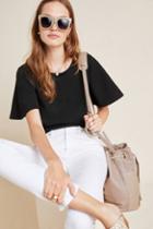 Blue Tassel Miranda Ribbed Flutter Blouse