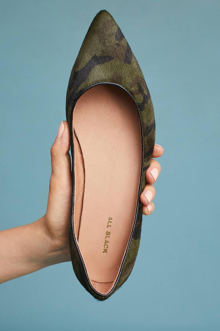 All Black Jungle Ballet Flats