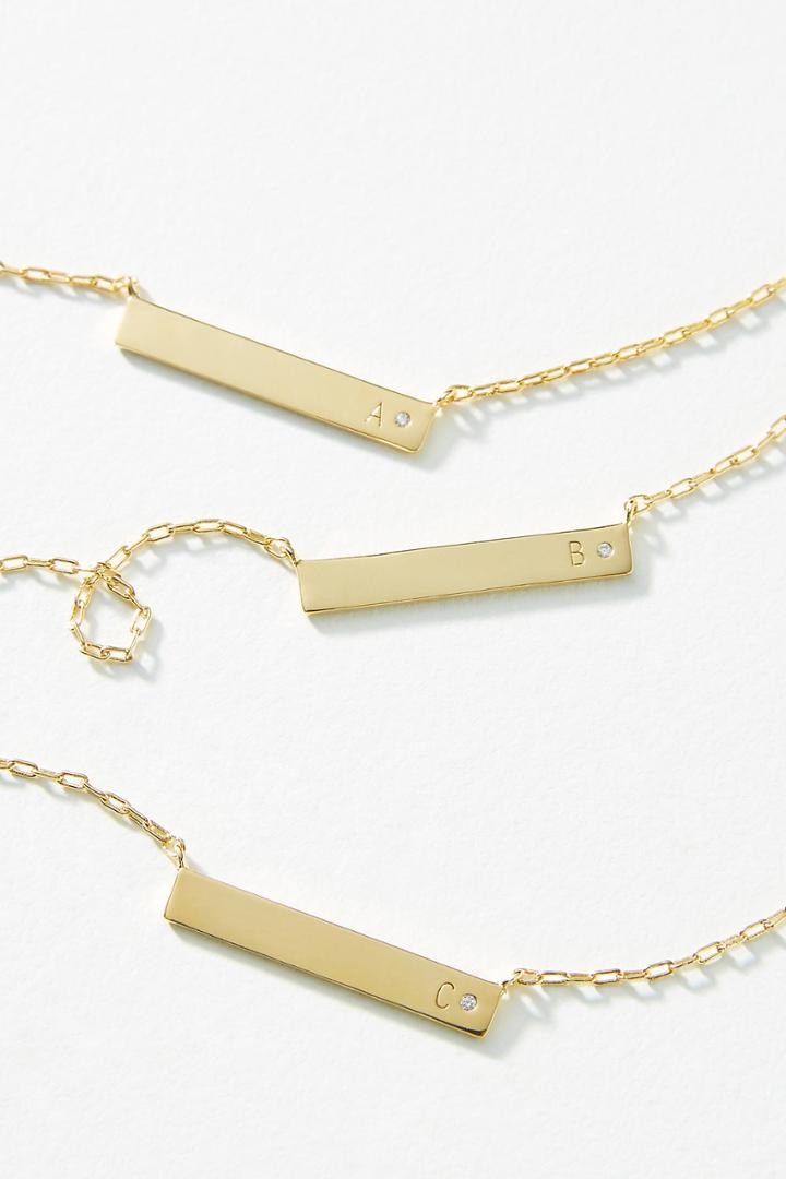 Anthropologie Monogram Bar Necklace