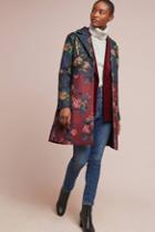 Eva Franco Colorblocked Floral Coat