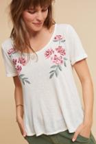 Anthropologie Embroidered Linen Top