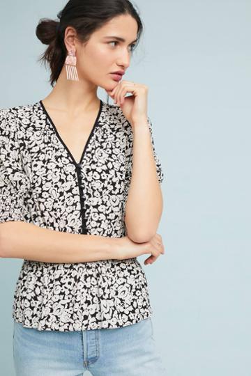 Tracy Reese X Anthropologie Retro Floral Blouse