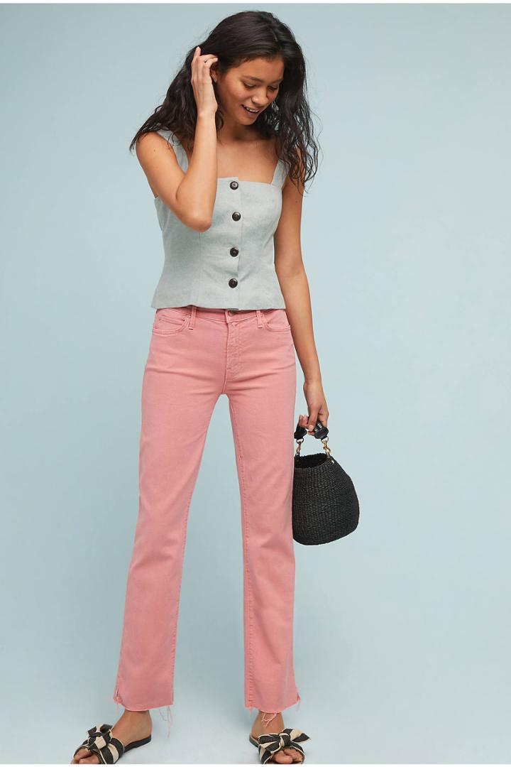 Mother Mother The Rascal Mid-rise Cropped Straight Jeans