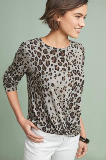 Pleione Leopard Twisted Pullover