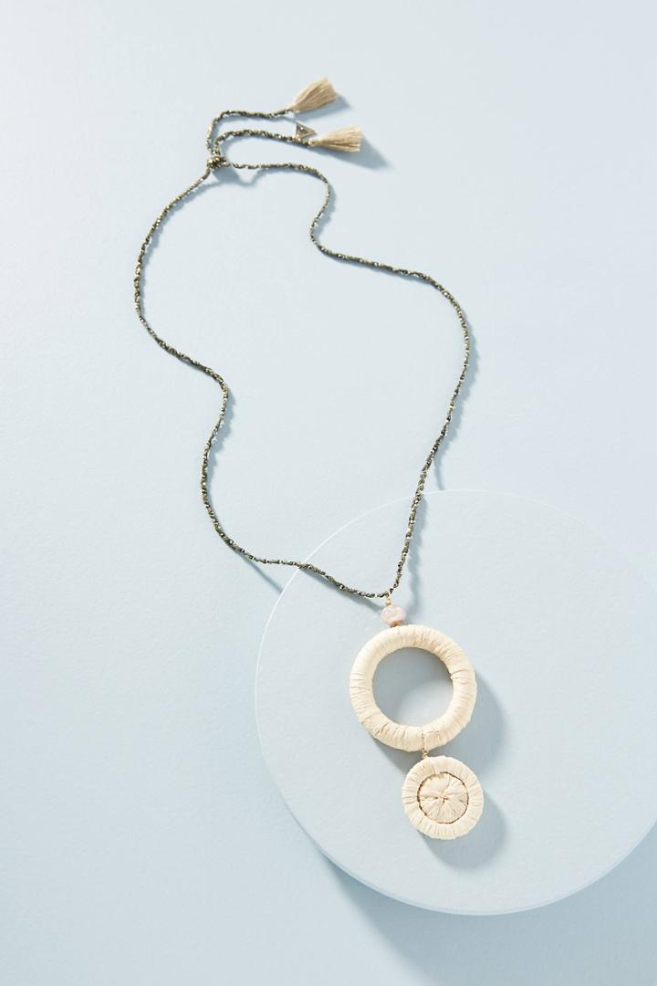 Serefina Raffia Rings Pendant Necklace