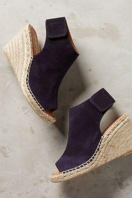 Maypol Suede Espadrille Wedges Navy