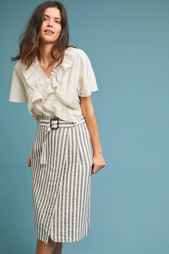 Anthropologie Striped Pencil Skirt