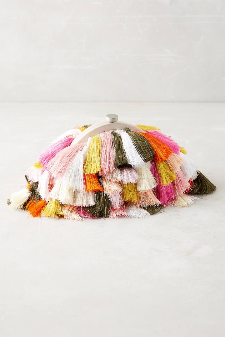 Santi Silk Fringe Clutch