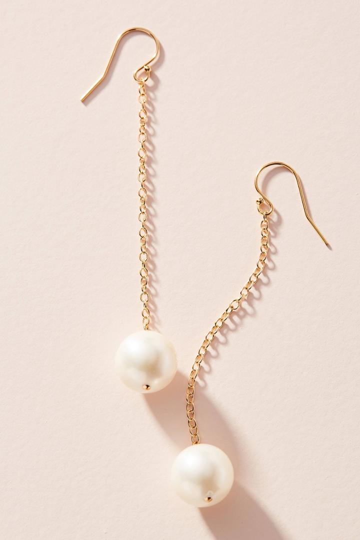 Victoria Six Pearl Chain Drop Earrings