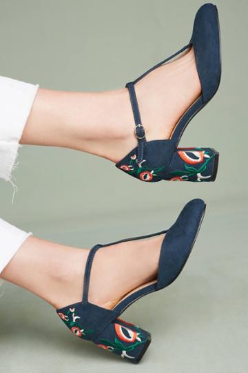Chelsea Crew Embroidered Frenchie Heels
