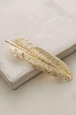Anthropologie Gilded Feather Barrette