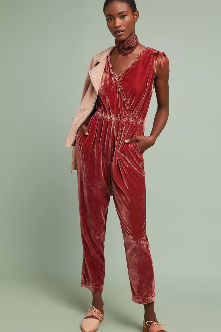 Birds Of Paradis By Trovata Great Velvet Jumpsuit