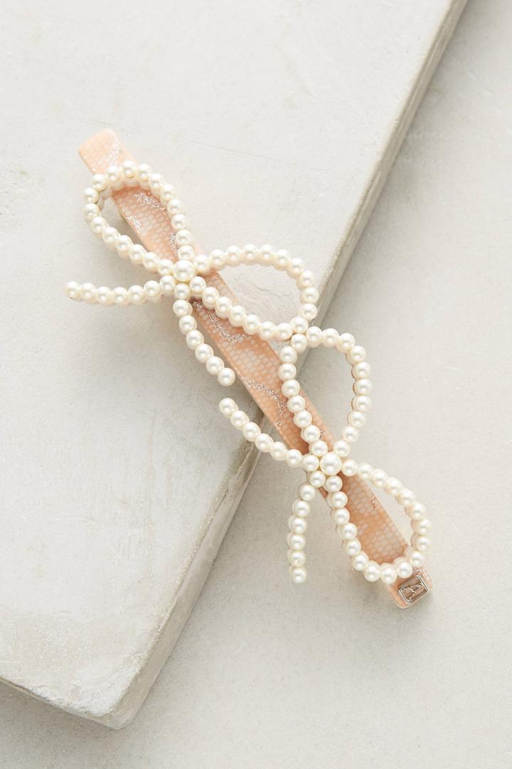Alexandre De Paris Pearled Bow Barrette