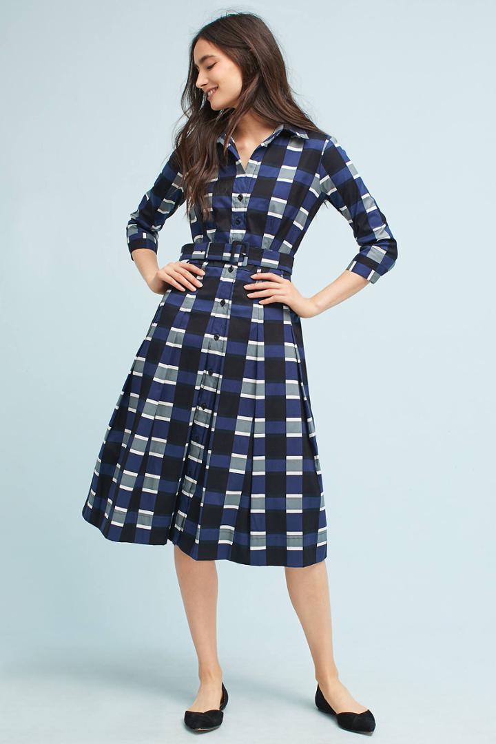 Samantha Sung Patricia Check Shirt Dress