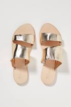 Anthropologie Classic Metallic Slide Sandals