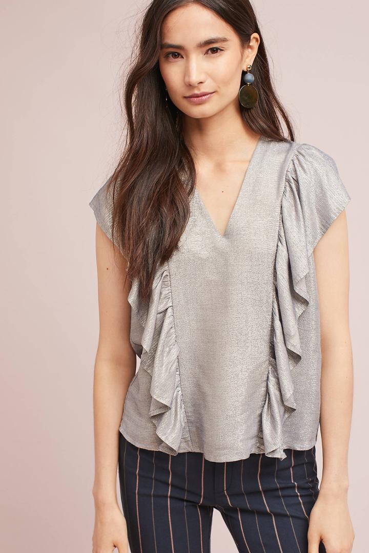 Seen Worn Kept Ruffled Shimmer Top