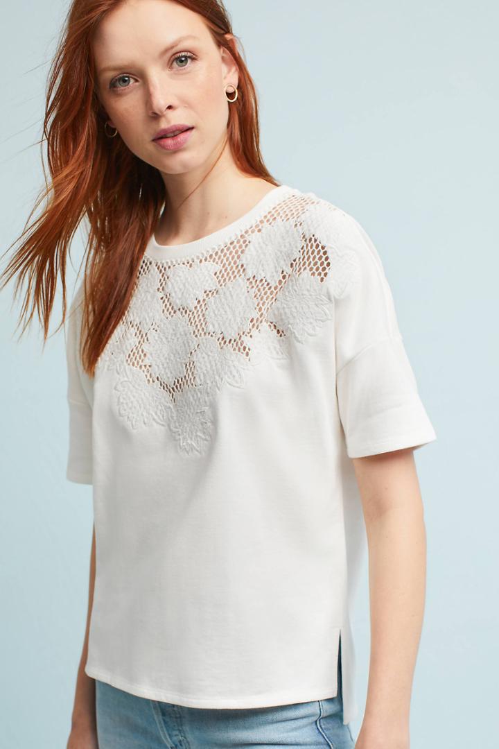 James Coviello Floral Mesh Top