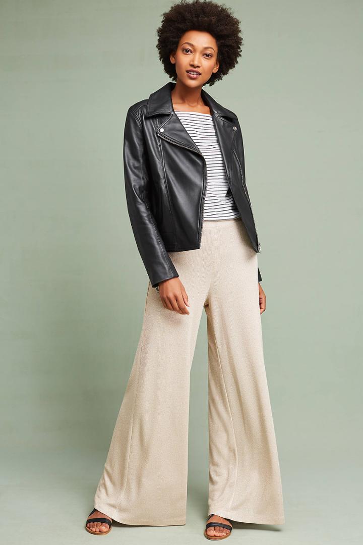 Featherbone Ribbed Shimmer Wide-legs