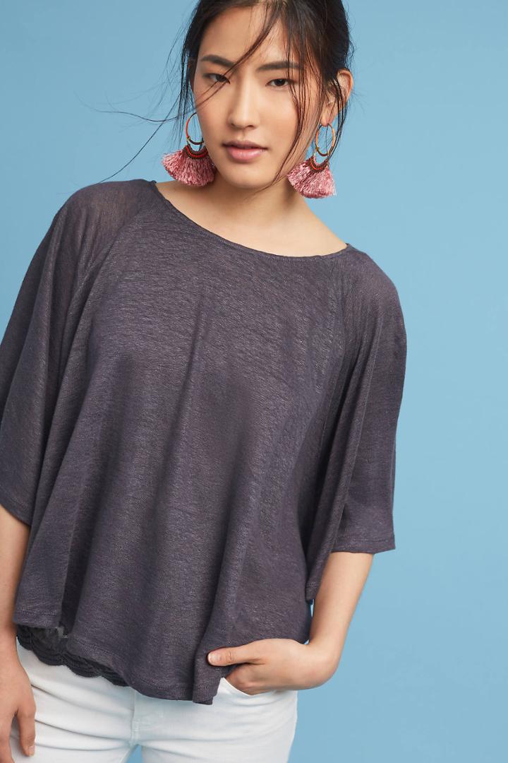Akemi + Kin Lace & Linen Cape Top