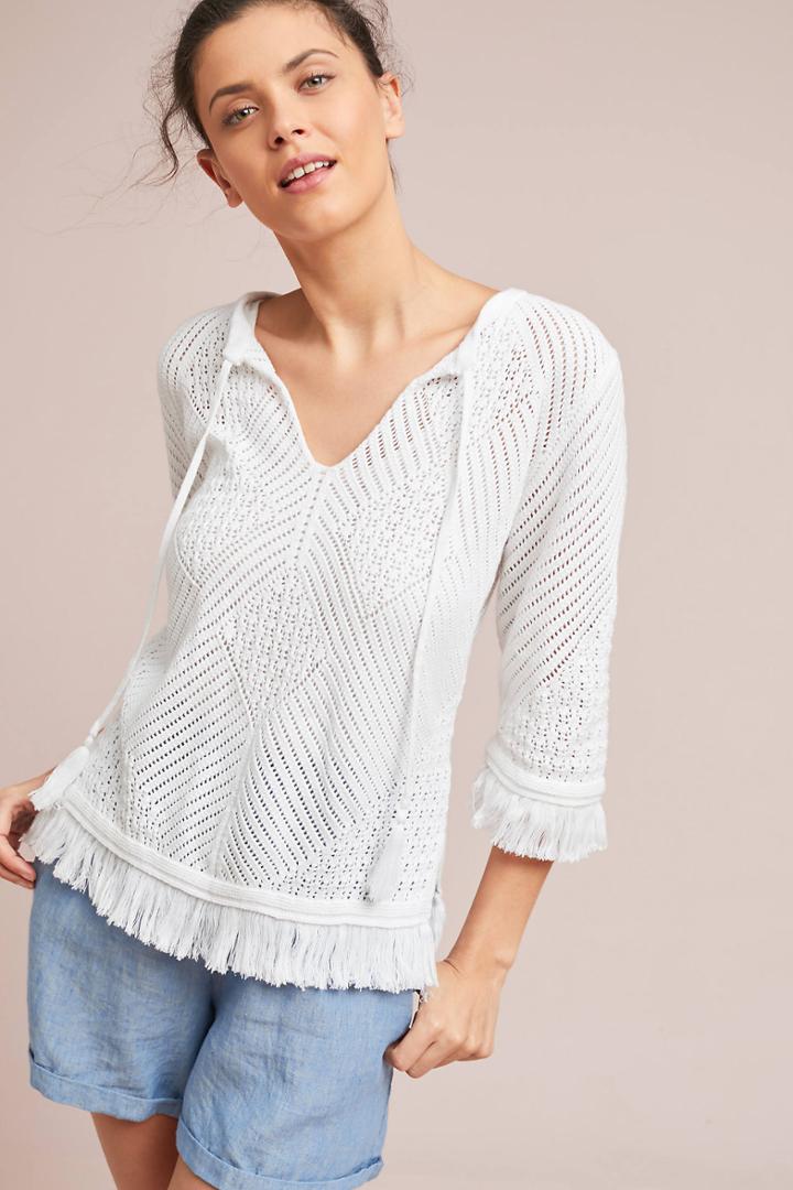 Greylin Cropped Knit Poncho