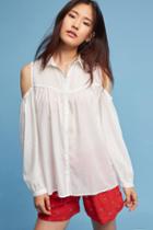Eri + Ali Pintucked Open-shoulder Blouse