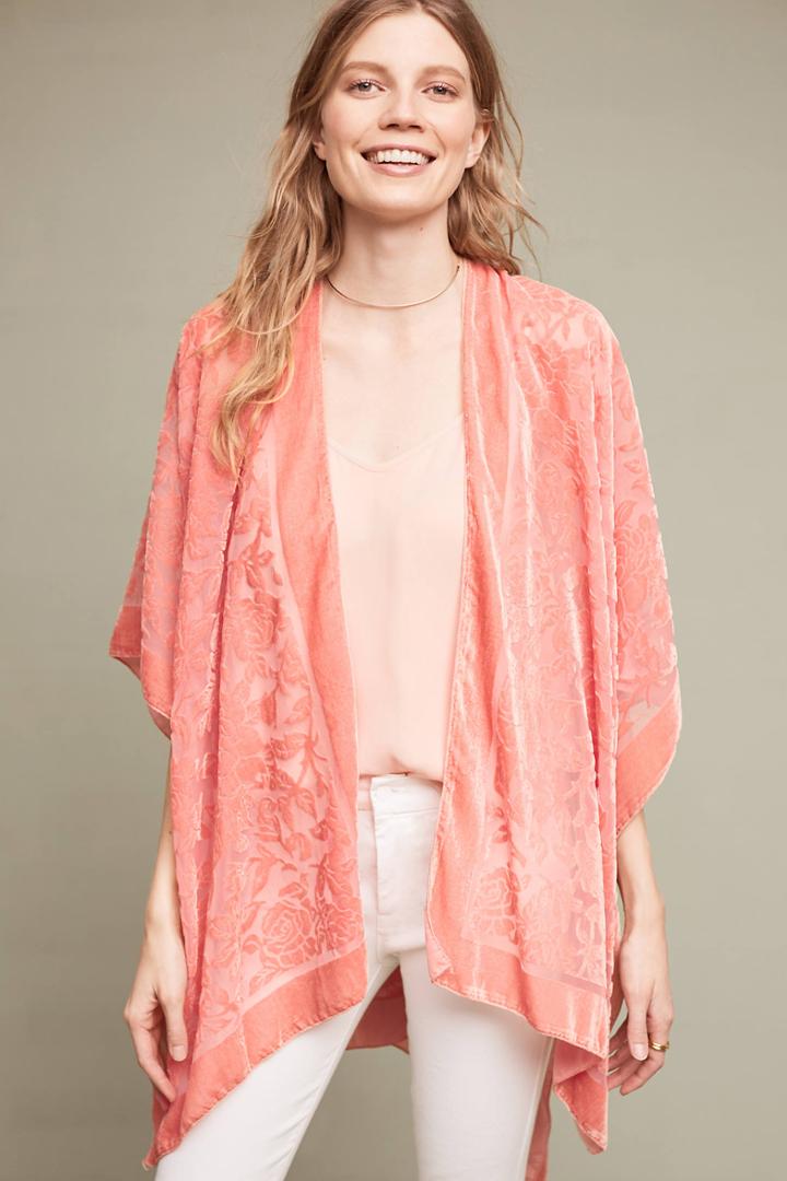 Anthropologie Amelie Velvet Burnout Kimono