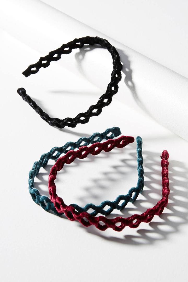 Anthropologie Roux Velvet Headband Set