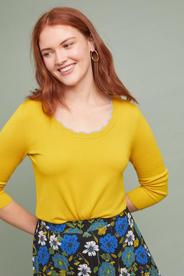 Maeve Scalloped Sweater